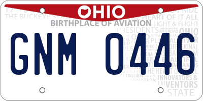 OH license plate GNM0446