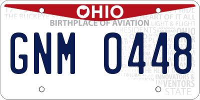 OH license plate GNM0448