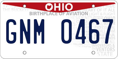 OH license plate GNM0467