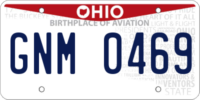 OH license plate GNM0469