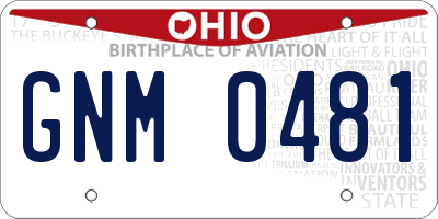 OH license plate GNM0481