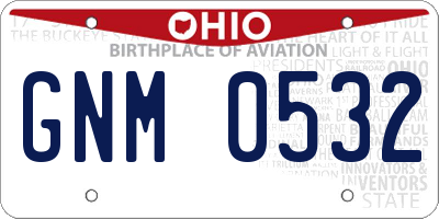 OH license plate GNM0532