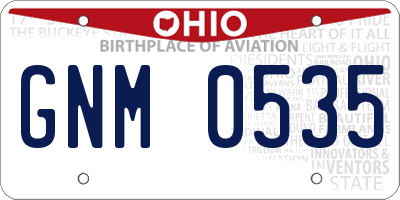 OH license plate GNM0535