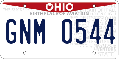 OH license plate GNM0544