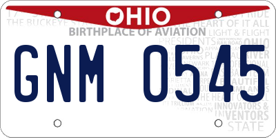 OH license plate GNM0545
