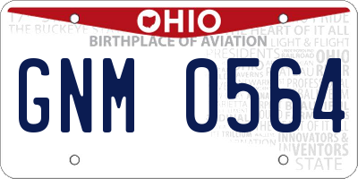 OH license plate GNM0564