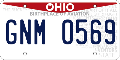 OH license plate GNM0569