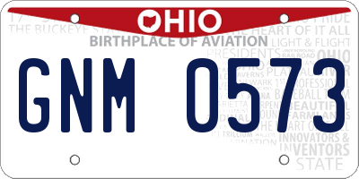 OH license plate GNM0573