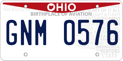 OH license plate GNM0576