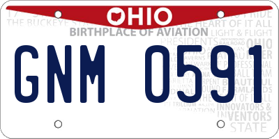 OH license plate GNM0591