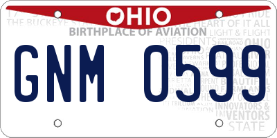 OH license plate GNM0599