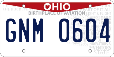 OH license plate GNM0604