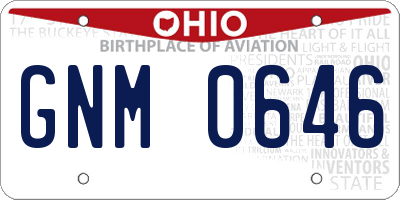 OH license plate GNM0646