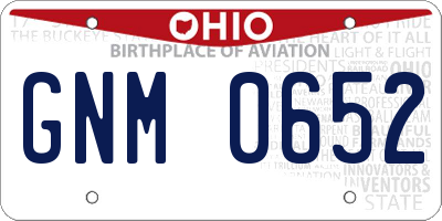 OH license plate GNM0652