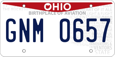 OH license plate GNM0657