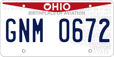 OH license plate GNM0672