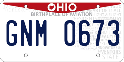 OH license plate GNM0673