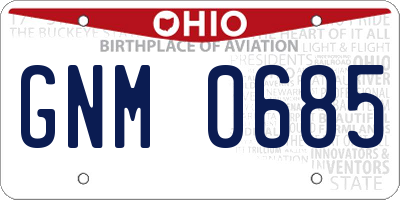 OH license plate GNM0685