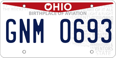 OH license plate GNM0693