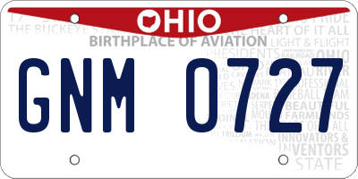 OH license plate GNM0727