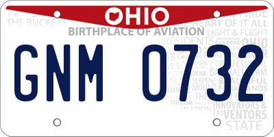 OH license plate GNM0732