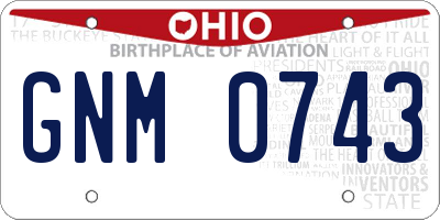 OH license plate GNM0743
