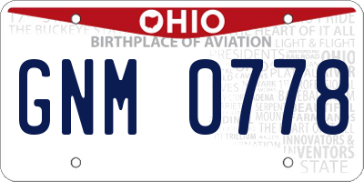 OH license plate GNM0778