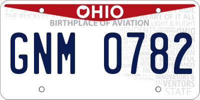 OH license plate GNM0782