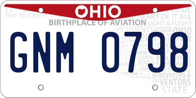 OH license plate GNM0798