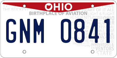 OH license plate GNM0841