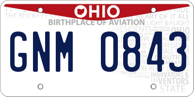 OH license plate GNM0843