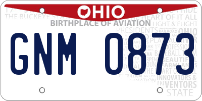 OH license plate GNM0873