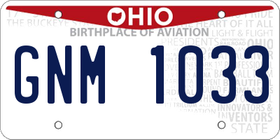 OH license plate GNM1033