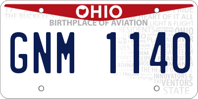 OH license plate GNM1140