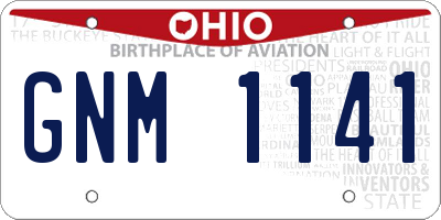 OH license plate GNM1141