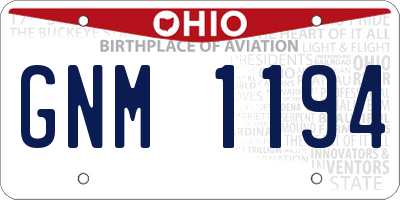 OH license plate GNM1194