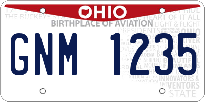 OH license plate GNM1235