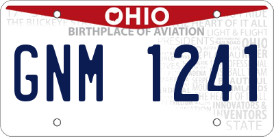 OH license plate GNM1241