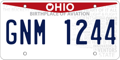 OH license plate GNM1244
