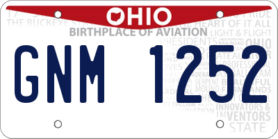 OH license plate GNM1252
