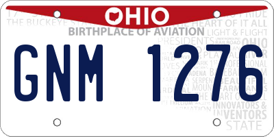 OH license plate GNM1276