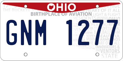 OH license plate GNM1277