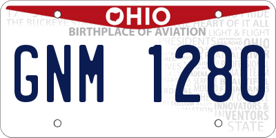 OH license plate GNM1280