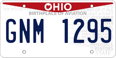 OH license plate GNM1295