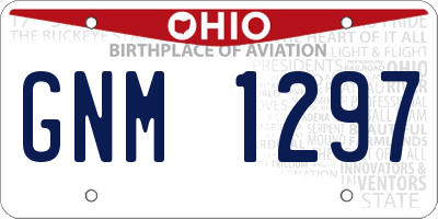 OH license plate GNM1297