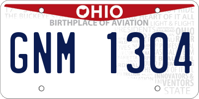 OH license plate GNM1304