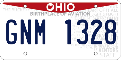 OH license plate GNM1328