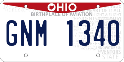 OH license plate GNM1340