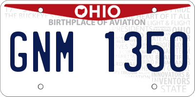 OH license plate GNM1350