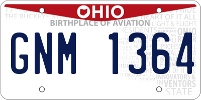 OH license plate GNM1364